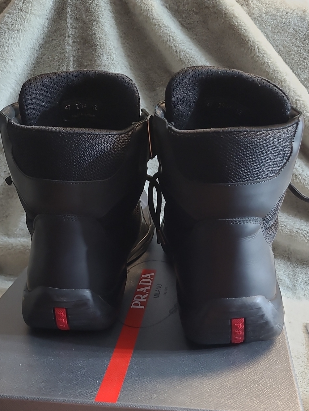 Prada Punta Ala High Top Sneakers Mens 12 - Picture 4 of 9
